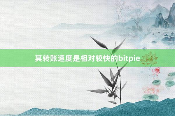 其转账速度是相对较快的bitpie