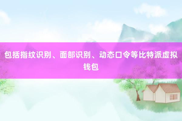 包括指纹识别、面部识别、动态口令等比特派虚拟钱包