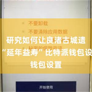 研究如何让良渚古城遗址“延年益寿”比特派钱包设置